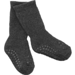 GObabyGO non-slip socks – dark grey melange - 6-12m