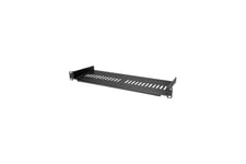 StarTech.com 1U Vented Server Rack Cabinet Shelf, 7in Deep Fixed Cantilever Tray, Rackmount Shelf for 19" AV/Data/Network Equipment Enclosure w/ Cage Nuts & Screws, 44lbs Weight Capacity - 1U Vented Rack Shelf (CABSHELF1U7V) - rackhylde - 1U