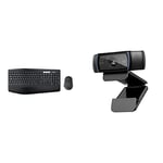 Logitech MK850 Wireless Keyboard and Mouse Combo, Multi-Device Compatible, Dark Grey & C920 HD Pro Webcam, Full HD 1080p Video Calling and Recording Black