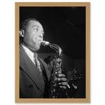 Vintage Photo Charlie Parker Jazz Music Sax Legend Black & White A4 Artwork Framed Wall Art Print