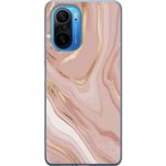 Xiaomi Poco F3 Transparent Mobilskal Ljusrosa marmor