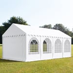 TOOLPORT 4x8m, Partytelt, PVC-teltdug, hvid, med bundramme - (7840)