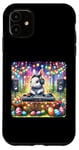 Coque pour iPhone 11 Lapin de Pâques DJ à la fête du printemps. Platines de fête