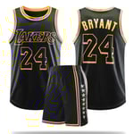 #24 Kobe Bryant Basketbolltröja Set Lakers Uniform för Barn Vuxna - Svart-Xin 30 (155-160CM)