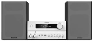 Kenwood M-822DAB Micro-chaîne Hi-FI avec Lecteur CD, USB, FM RDS, Dab+, Bluetooth et Audio-Streaming (Diffusion Audio) 2x50W, Blanc et Gris