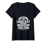 Womens One Is The Loneliest Number Upside Down Pineapple Swinger V-Neck T-Shirt