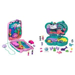 Polly Pocket Koala Adventures Wearable Purse Compact, Micro Polly Doll, GXC95 & Otter Aquarium Compact, 2 Micro Dolls, 5 Reveals, 12 Accessories, Pop & Swap Feature, 4 & Up