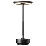 4-levels Brightness Cordless Table Lamp Dimmable Waterproof Metal Usb Rechargeable Table Lamp black