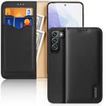 Dux Ducis Hivo Äkta Läder Fodral Galaxy S22 Plus - Svart - TheMobileStore Galaxy S22 Plus tillbehör