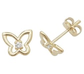 James Moore TH ES445 9ct Yellow Gold Cubic Zirconia Jewellery