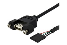 StarTech.com 1 ft Panel Mount USB Cable - USB A to Motherboard Header Cable Adapter F/F - USB 2.0 internal Cable (USBPNLAFHD1) - USB intern til ekstern kabel - USB til 5-pins USB 2.0 samlekasse - 30 cm