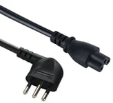 Electraline 95516 Câble d'alimentation 1,5 m fiche de Sauvetage 90° Italienne 10 A vers IEC C5 Femelle 2,5 A, 1,5 m, câble H05VV-F 3G0.75, pour TV, PC, Ordinateur Portable, écran, Blanc