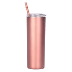 Stainless Steel Thermos Cup Coffee Beer With Lid And Straw Rose Gold