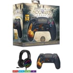 Manette PS4 Bluetooth Harry Potter Hogwarts Legacy Vivet Doré Lumineuse 3.5 JACK + Casque PRO-H3 Orange PS4-PS5 PLAYSTATION SONY