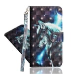 IMEIKONST Samsung M11 Case Cool Animal PU Leather 3D Effect Shell Magnetic Clasp Shockproof Durable bookstyle Card Holder Stand Flip Cover for Samsung Galaxy M11 Wolf YX