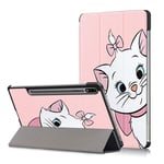 Pnakqil All-New Samsung Galaxy Tab S7 Plus 12.4'' Tablet Case Leather PU + PC Slim Shell Shockproof Stand Trifold Magnetic Auto Sleep/Wake Flip Protective Cover for Samsung Galaxy Tab S7 Plus,Pink cat