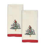 Avanti Linens Spode Christmas Tree Collection, 2 pc Fingertip Towel Set, Multicolor