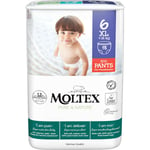 Moltex Pure & Nature XL Size 6 buksebleer til engangsbrug 14+ kg 18 stk.