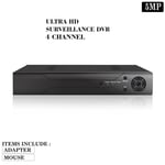 5MP 4 Channel Digital SMART CCTV DVR Recorder Video System 1080P 4K HDMI