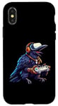 Coque pour iPhone X/XS Crow Bird Gamer Casque de jeu vidéo