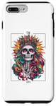 Coque pour iPhone 7 Plus/8 Plus Carte de tarot squelette rétro reine soleil dans le dos, style été