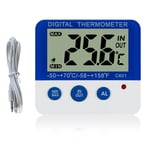 Gellvann Digital Freezer/Fridge Thermometer with Magnet and Stander Digital Freezer Thermometer with LED Alarm Indicator Max/Min Memory Freezer Thermometer for Home Kitchen Restaurants Bars Cafes