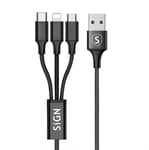 SiGN 3-i-1 USB-A-kabel - år