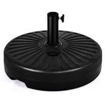 COSTWAY Poids de Pied pour Parasols en Plastique à Remplir de l'eau 23L, 51X13CM Type Croix avec Poignée pour Jardin, Terrasse, Balcon Noir