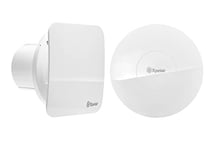 Xpelair C4SR 4" Simply Silent Contour bathroom extractor fan with of square and round baffles, White