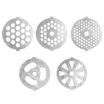 Senmubery 5 Piece Stainless Steel Meat Grinder Plates Discs for Food Chopper and Meat Grinder Machinery Parts