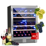 Wine Fridge Refrigerator Drinks Cooler Bar 43 L 129 Bottles 2 Zones LED Silver 