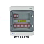EMITER EM-206_DC DC-skåp, IP65, överspänningsskydd DC Dehn 1000V typ 2, 5x PV-kedja, 5x MPPT