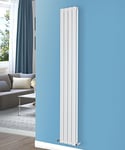 NRG 1800x272mm Vertical Flat Panel Designer Bathroom Tall Upright Central Heating Premium Radiator Gloss White Double Column