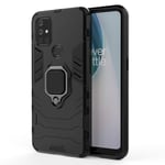 TANYO Case for OnePlus Nord N10 5G, TPU/PC Shockproof Phone Cover with 360° Kickstand, Armor Bumper Protective Shell Black