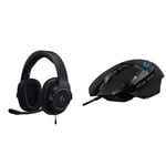 Logitech G433 Wired Gaming Headset, 7.1 Surround Sound, DTS Headphone:X, Pro-G Transducers & Logitech G502 HERO High Performance Wired Gaming Mouse, 25K Sensor, 25,600 DPI, RGB