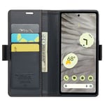 CaseMe Slim Plånboksfodral RFID-skydd Google Pixel 7a svart