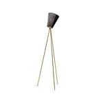 Northern Oslo Wood golvlampa black, guldigt stativ