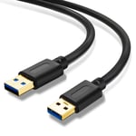 Jelly Tang USB 3.0 A to A Male Cable 8M,USB to USB Cable USB Male to Male Cable Double End USB Cord with Gold-Plated Connector for Hard Drive Enclosures, DVD Player, Laptop Cooler (25Ft/8M)