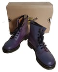DR MARTENS BOOTS Womens Uk 6 Eu 40 Purple Grey Made in England 80's New In Box