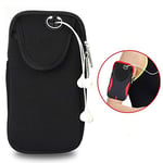 Phone bag Multi-functional Sports Armband Waterproof Phone Bag for 5 Inch Screen Phone, Size: M(Black) Asun (Color : Black)