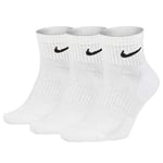 NIKE Men's U Nk Everyday Cush Ankle 3pr Socks, White, L UK