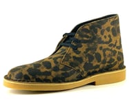 Clarks Desert Boot 2 Womens UK 4 D Medium Leopard Print Leather Lace Up Boots