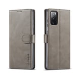 Samsung Galaxy S20 FE / 5G - LC IMEEKE Klassiskt läderfodral plånbok Grå