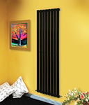NRG Modern Vertical Flat Panel radiators | Black 1800 x 544 mm Single Column Designer Bathroom Radiator Heater