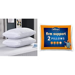 Silentnight Airmax Super Support Firm Pillows 2 Pack – Firm Support Bed Pillows with Foam Core Breathable Cooling Cool Pillows & Firm Support Pillow Pack of 2 - Side Sleeper Pillows, White