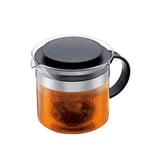 Bodum 1870-01 BISTRO NOUVEAU Tea Maker (Plastic Tea Stainer, Heat-Resistant Glass, 1.5 L/51 oz) - Black/clear