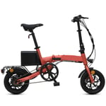 Electric Bikes Folding,20'' Electric Bike 250W 55-75KM Cruising Range,0.1 Cubic Meters Occupied Area for Men/Women Hybrid Electric Bikes,Red