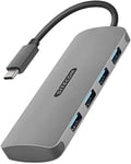 Sitecom CN-393 Hub USB-C 4 Ports | USB-C vers 4X USB 3.0 Ports – pour MacBook Pro, New MacBook, ChromeBook Pixel, Tablette USB Type-C