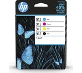 HP 912 Cyan, Magenta, Yellow & Black Ink Cartridges - Multipack, Black,Yellow,Cyan,Magenta