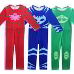 Pyjamashjältarna Unisex Barn - hel dress+ ögonmask Green PJ Masks -Storlek: grön 120 cl
